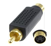 kenable SVHS 4 pin S-Video To Composite RCA Phono Converter Adapter GOLD