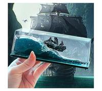 SVICCOOKQ Cruise Ship Fluid Drift - Unsinkable Boat Decoration - Black Pearl Titanic Toy Ghost Ship in A Bottle - Liquid Drift - Home Desk Gift
