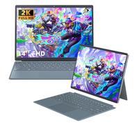 Svikou 14" 2-in-1 Laptop Tablet, In tel N95 Up to 3.4GHz, 512GB NVME SSD 16GB RAM, 2K FHD IPS Touchscreen, Win 11 Pro PC, Detachable Keyboard, Stylus Pen Support, Ultra-Portable for Business & Student