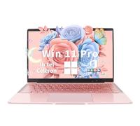 Svikou 14 inch Rose Gold Laptop, in tel Quad-Core J4105 Processor, FHD IPS Display, 6GB RAM 128GB SSD, Win 11 Pro PC,Ultra Lightweight Notebook for Travel, Online Classes, Work & Study