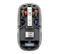 Svikou BT 5.1 & 2.4G Transparent Mini Mouse LED Slim Type-C Rechargeable Silent Mouse with a Power Display Disassembly Magnetic Transparent Surface Cover Quiet Mouse for PC,Laptop,Desktop,phone (Gray)