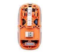 Svikou BT 5.1 & 2.4G Transparent Mini Mouse LED Slim Type-C Rechargeable Silent Mouse with a Power Display Disassembly Magnetic Transparent Surface Cover Mouse for PC,Laptop,Desktop,Phone (Orange)