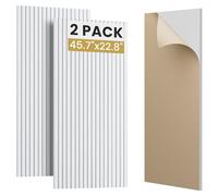 SVILINEK Soundproofing Panels Acoustic Panels 45.67"x22.83" Self-Adhesive 3D Sound Absorbing Wall Panels, for Sound Absorbing, Soundproof Panels for Living Room (White, 2-Pack (14.5sq.ft.))