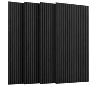 SVILINEK Soundproofing Panels Acoustic Panels 45.67"x22.83" Self-Adhesive 3D Sound Absorbing Wall Panels,for Sound Absorbing, Soundproof Panels for Living Room (Black, 4-Pack (29sq.ft.))