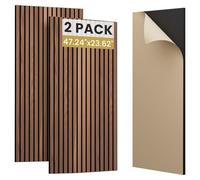 SVILINEK Soundproofing Panels Wood Veneer Acoustic Panels 47.24"x23.62" Self-Adhesive 3D Sound Absorbing, NRC 0.75,for Sound Absorbing (Walnut Effect, 2 Pack (15.5 sq.ft.))