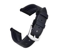 Svincoter 20、22mm Hybrid Fluoro Rubber Leather Quick Release Watchbands Fit for Each Brand Diving Watches(All black,20mm)