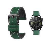 Svincoter Fit for Breitling Fit for Citizen Fit for Tissot Fit for Omega 20 22mm 23mm 24mm Nylon fluoro rubber Watchband soft Silicone Bracelet Men Watch Strap(Green White black A,24mm)