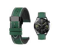 Svincoter Fit for Breitling Fit for Citizen Fit for Tissot Fit for Omega 20 22mm 23mm 24mm Nylon fluoro rubber Watchband soft Silicone Bracelet Men Watch Strap(Green White black B,24mm)