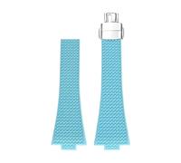 Svincoter Fluoro Rubber Strap fit for Tissot PRX Series 35mm 40mm Butterfly Buckle Quick Release FKM Replace Watch Band for Men Women 11/12mm(Light blue,11mm)