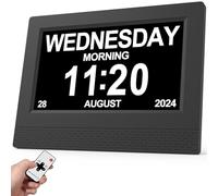 SVINZ SINOIDEAS 3.0 Upgrade,Dementia Clock,Digital Calendar Day Clock,dementia clocks with days dates and time of day,7inch with Remote (Black)