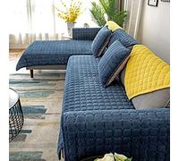 SVIO-SOFACOVER Corduroy Velvet Couch Covers Non-Slip Dark Blue Furniture Protector Winter Sofa Covers Quilted Sofa Slipcover One Piece 35"x94"