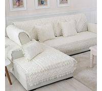 SVIO-SOFACOVER White Plush Sofa slipcover,Lace Sofa Cover Protector for Pets Dog Modern Home Furniture Protector One Piece 35"x83"