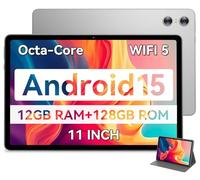 SVITOO Android Tablet, 11 inch Android 15 Tablet 2025, Octa-Core, 12GB RAM 128GB Storage 1TB Expandable, 13MP Dual Cameras 5MP Front, 8000mAh, GPS,Dual Speakers,Face Unlock,WiFi 5, BT5.0 - Gray