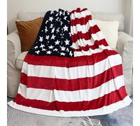 Sviuse American Flag Blanket, 59” x 79” Soft Warm Polyester, Single Layered, Perfect for Home, Sleep, Relaxation (Red, White, Blue, 59x79 Inch)