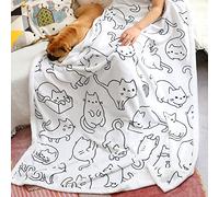 Sviuse Cat Blanket Kids Throw Blanket Cute Animals Pet Pattern Sherpa Blanket for Girls Bed Couch Chair Cat Lover Gifts Soft Cozy Fuzzy Throw (50" X 60", Cat 2)