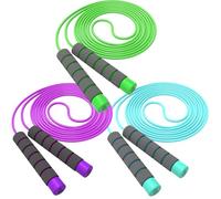 Svkiyang Skipping Rope Kids,Skipping Ropes For Children Adjustable 3 Pack,Comfort Sponge Handle,Tangle Free Jump Rope For Kids Girls Boys