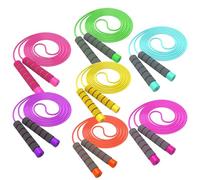 Svkiyang Skipping Rope Kids,Skipping Ropes For Children Adjustable 7 Pack,Comfort Sponge Handle,Tangle Free Jump Rope For Kids Girls Boys (Blue-Purple-Yellow-Orange-Pink-Green-Rose Pink)