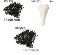 SVKVBNLNGK 100/200/300pcs Wire Harness Fastener Clamp Clips Cable Ties Management Organizers For Car Corrugated Pipe Car-styling Automobile plastic buckle(13-15cm 300pcs)