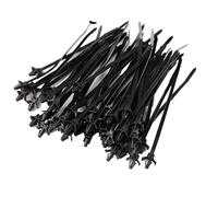 SVKVBNLNGK 100/200/300pcs Wire Harness Fastener Clamp Clips Cable Ties Management Organizers For Car Corrugated Pipe Car-styling Automobile plastic buckle(15cm Black-100 pcs)