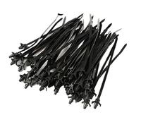 SVKVBNLNGK 100/200/300pcs Wire Harness Fastener Clamp Clips Cable Ties Management Organizers For Car Corrugated Pipe Car-styling Automobile plastic buckle(20cm Black-100 pcs)