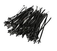 SVKVBNLNGK 100/200/300pcs Wire Harness Fastener Clamp Clips Cable Ties Management Organizers For Car Corrugated Pipe Car-styling Automobile plastic buckle(13cm Black-300 pcs)
