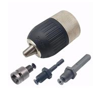 SVKVBNLNGK 3-Jaw Keyless Drill Chuck 1/2inch 2-13mm 1/2-20UNF Quick Change Adapter SDS-Plus Shank 1/4inches Hex Square for Hammer Drill Chuck(4Pcs Set)