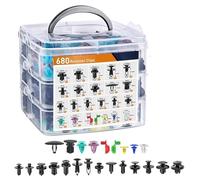 SVKVBNLNGK Car Plastic Fastener Clips Kit Car Trim Plastic Rivets Push Retainer Clips With Door Trim Panel Tools Set Automobile plastic buckle(680 Pcs (No Tools))