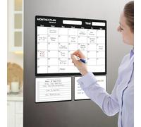SVNOOC Dry Erase Calendar Monthly Planner Whiteboard 35 x 25 cm with 2 Writing Pads and 2 Markers Memo or Event Reminder for Adults And Children - Notice Board