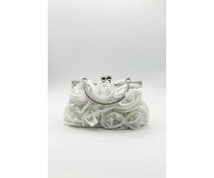 SVNX 3D Rose Clutch Bag in White - One Size - White