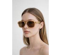 SVNX 70's Navigator Sunglasses In Matte Sand in Beige SVNX Beige One Size