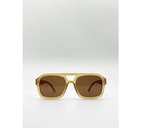 SVNX 70's Navigator Sunglasses In Matte Sand - Sand