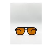 Svnx 70's Navigator Sunglasses In Orange Orange