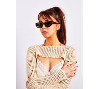 Svnx Angular Frame Cat Eye Sunglasses In Brown Brown