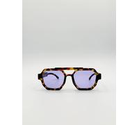 Svnx Angular Navigator Sunglasses In Brown Brown