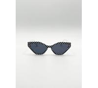 Svnx Angular Sunglasses In Black And White Check Black One Size