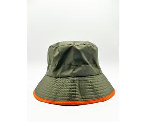SVNX ARCHER Nylon bucket hat with contrast trim and drawstring in moss - One Size - Moss Green
