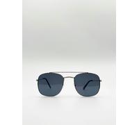 SVNX Aviator Style Double Bridge Sunglasses - One Size - Silver