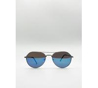 SVNX Aviator Sunglasses With Mirror Lenses - One Size - Silver