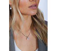 Svnx Baroque Oval Pearl Necklace In Silver Silver