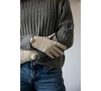 SVNX Beige crochet gloves with Pom Pom - Beige - One Size