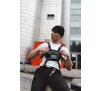 SVNX Black Chest Bag with Silver Trim - Black