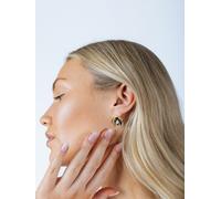 SVNX Black Floral Pearl Stud Earrings in Gold - One Size - Black