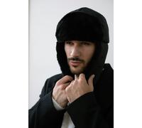 SVNX Black Lined Trapper Hat With Detachable Mouth Cover - One Size - Black