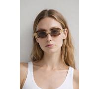Svnx Bold Oval Sunglasses In Beige Beige