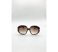 Svnx Bold Round Oversized Sunglasses In Tortoiseshell In Brown Brown