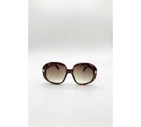 SVNX Bold Round Oversized Sunglasses In Tortoiseshell - Tortoiseshell - One Szie