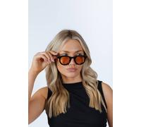 Svnx Bold Rounded Sunglasses In Black Orange Orange