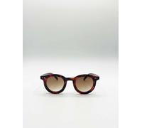 Svnx Bold Rounded Sunglasses In Tortoiseshell In Brown Brown