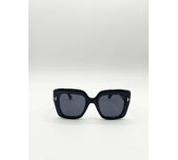 Svnx Bold Square Sunglasses In Black Black