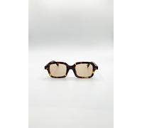 Svnx Bold Square Sunglasses In Dark Brown Dark Brown